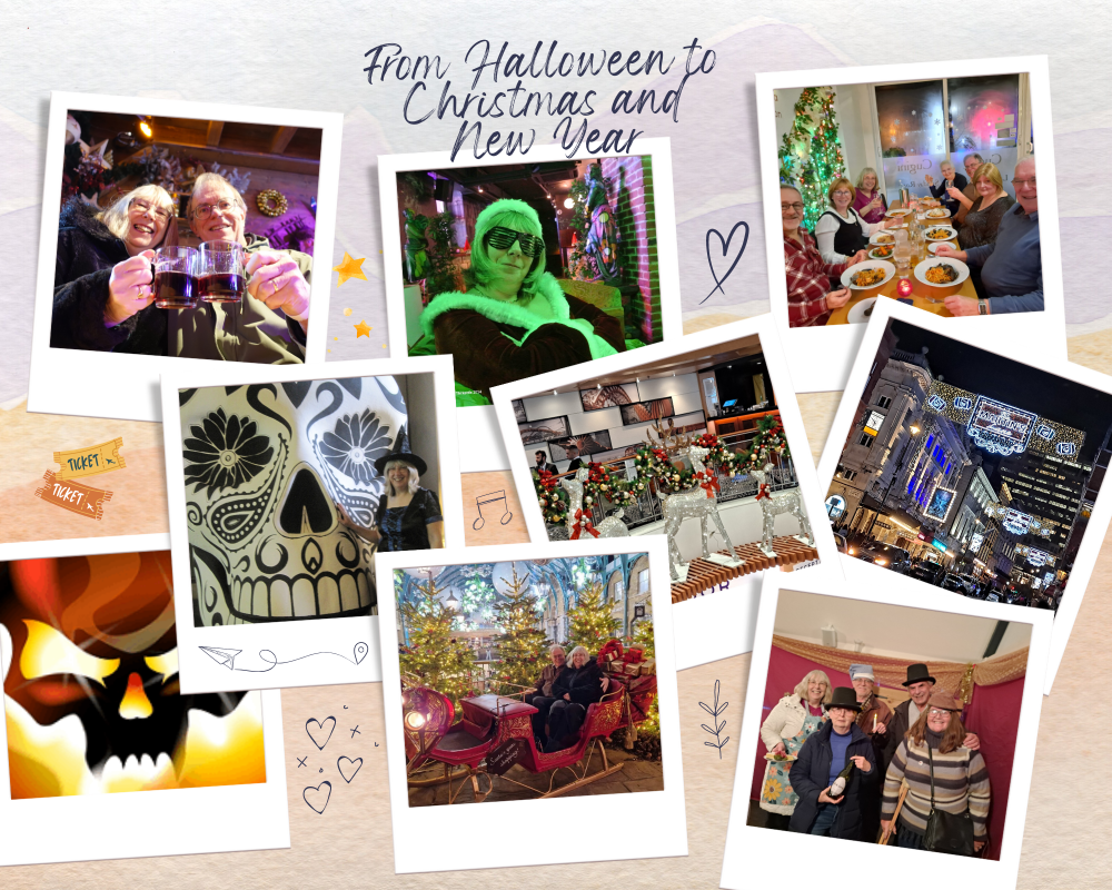 Halloween to new year collage