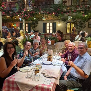 AGTO members sitting at a dining table at Mamma Mia